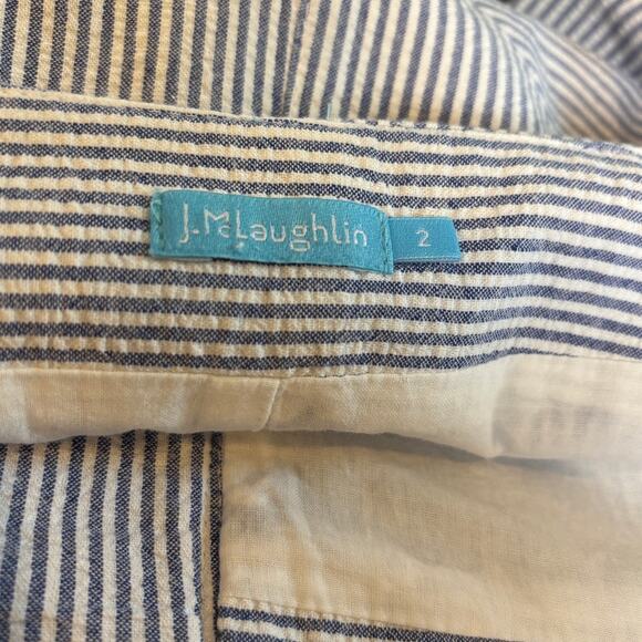 J. McLaughlin Blue Seersucker Summer Preppy Casual Mini Pencil Skirt Size 2 EUC - Picture 4 of 4